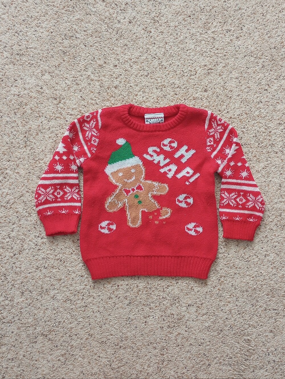 Oh Snap Gingerbread Christmas Sweater Baby's Size 12 Months